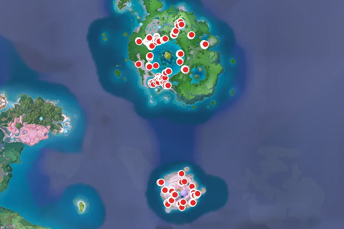 Map of Dewlop spawn spots