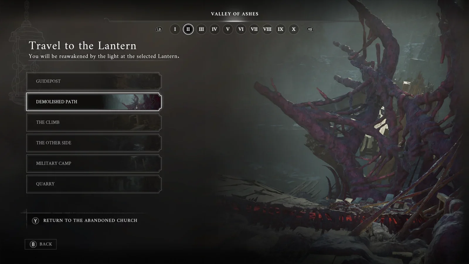 Closest Lantern: Demolished Path