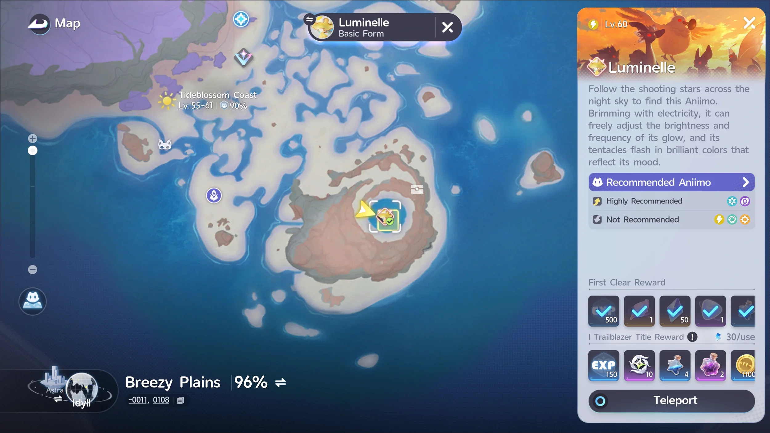 Map location — Tideblossom Coast Alpha (NIGHT).