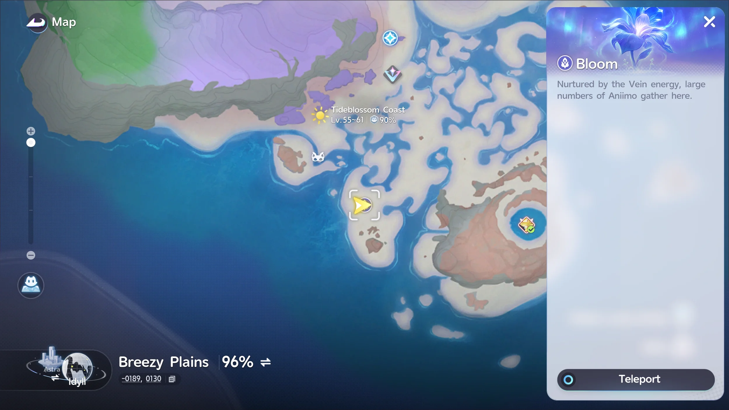 Map location — Tideblossom Coast Bloom Branch location.