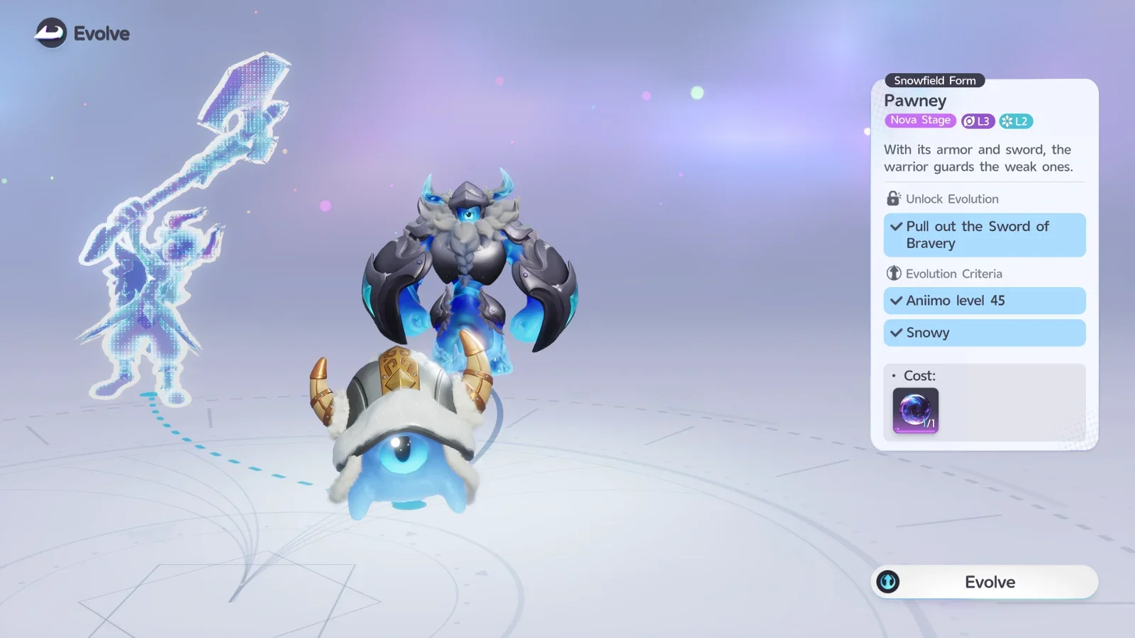 Map location — none, can only be evolve from Snowfield Form Helmut during Snowy weather.