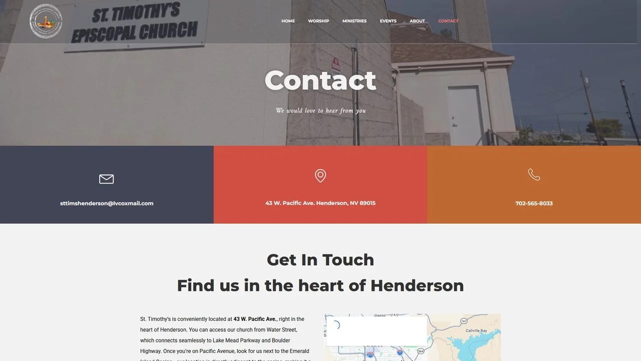 Original St. Timothy's contact page