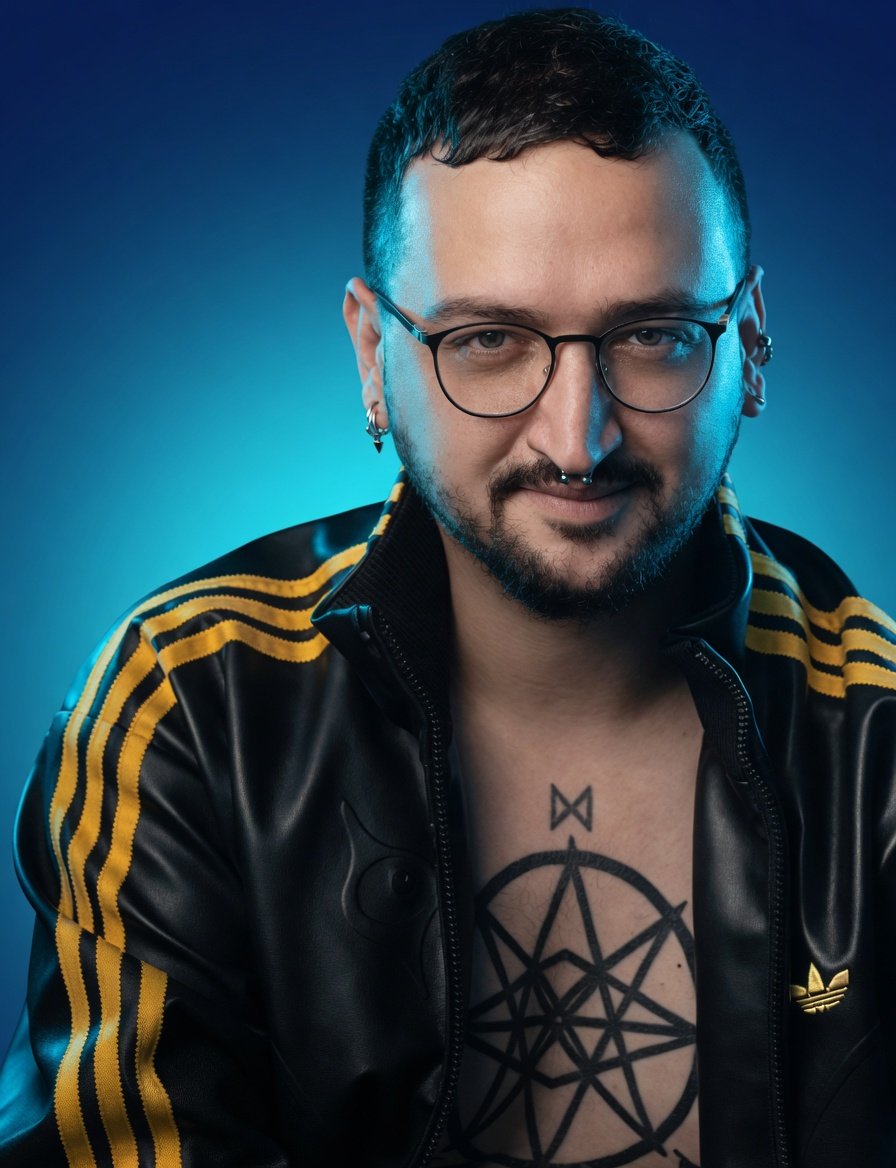 Denis Lixandru in blue studio light