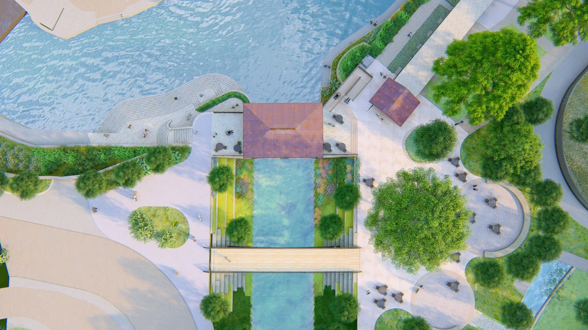 Plan of Proposed Pump House Arrival and Dining Plazas