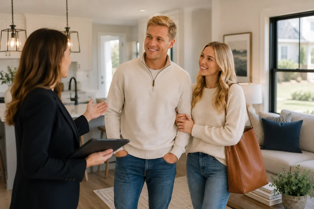 Prospective renters touring a Boise rental home