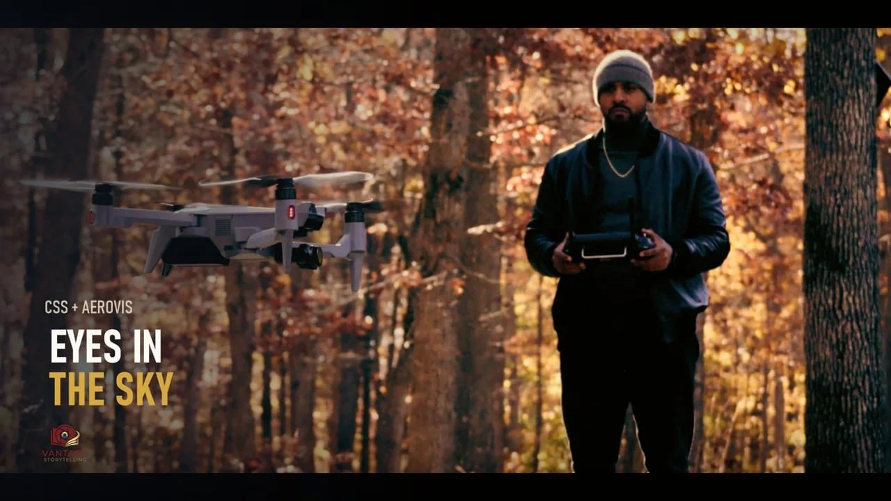 CSS + AeroVis — Eyes in the Sky, capability film title card
