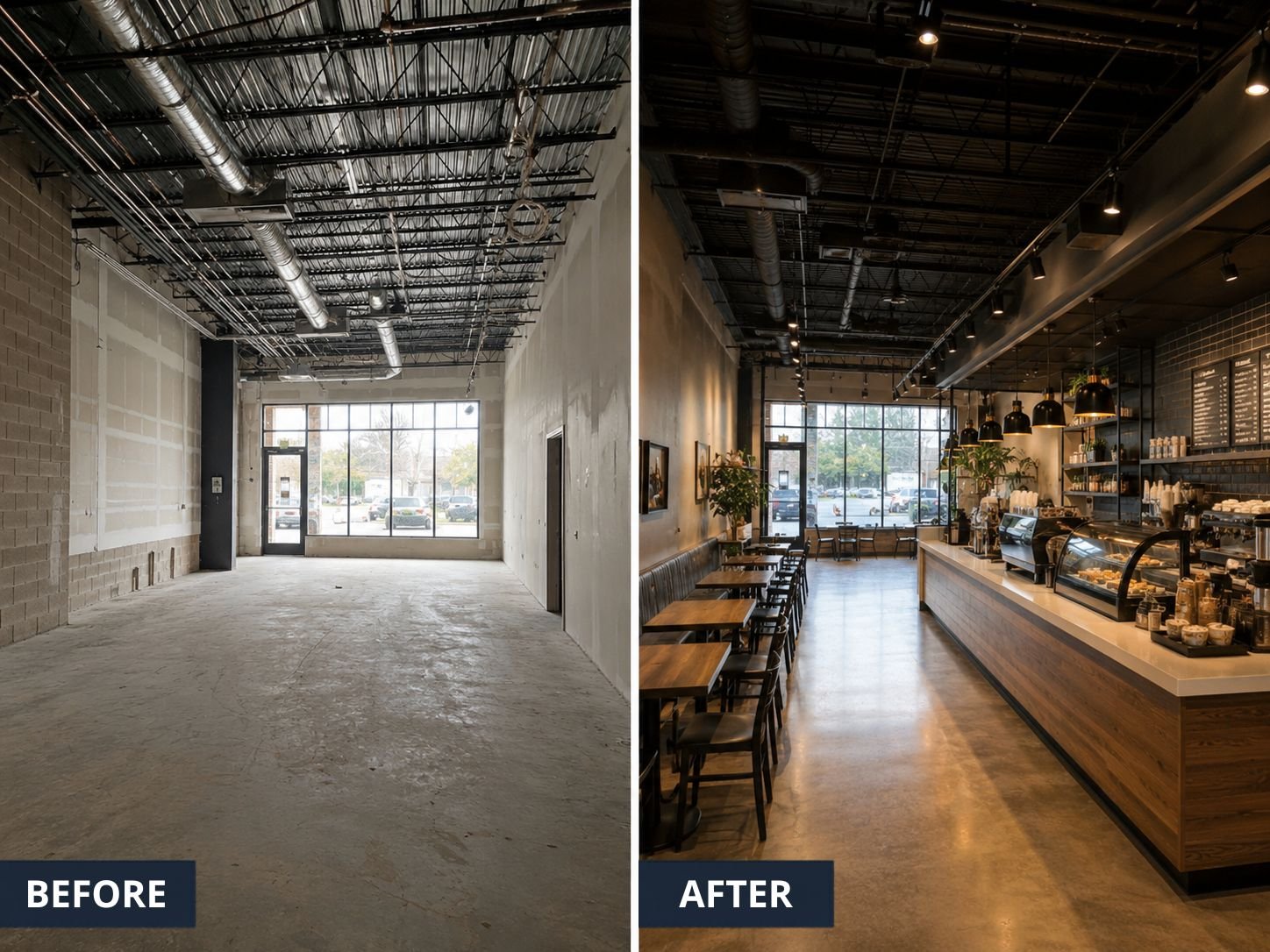 San Diego coffee shop commercial build-out project by L & O Builders