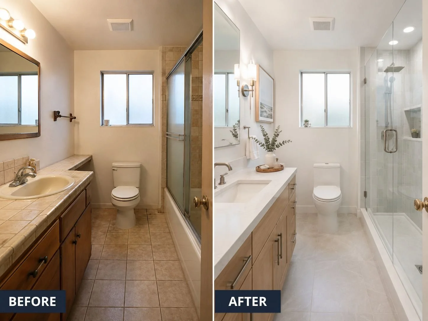San Diego residential bathroom remodel project by L & O Builders
