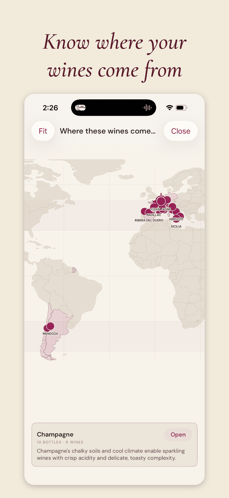 The world map: where a cellar comes from