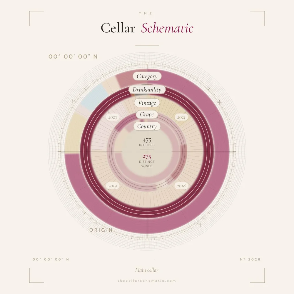 A collector's cellar, drawn by The Cellar Schematic