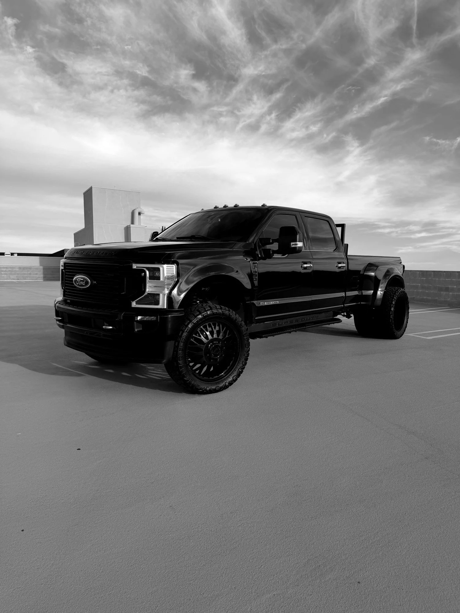 Black Label Transport's black Ford F-350 dually