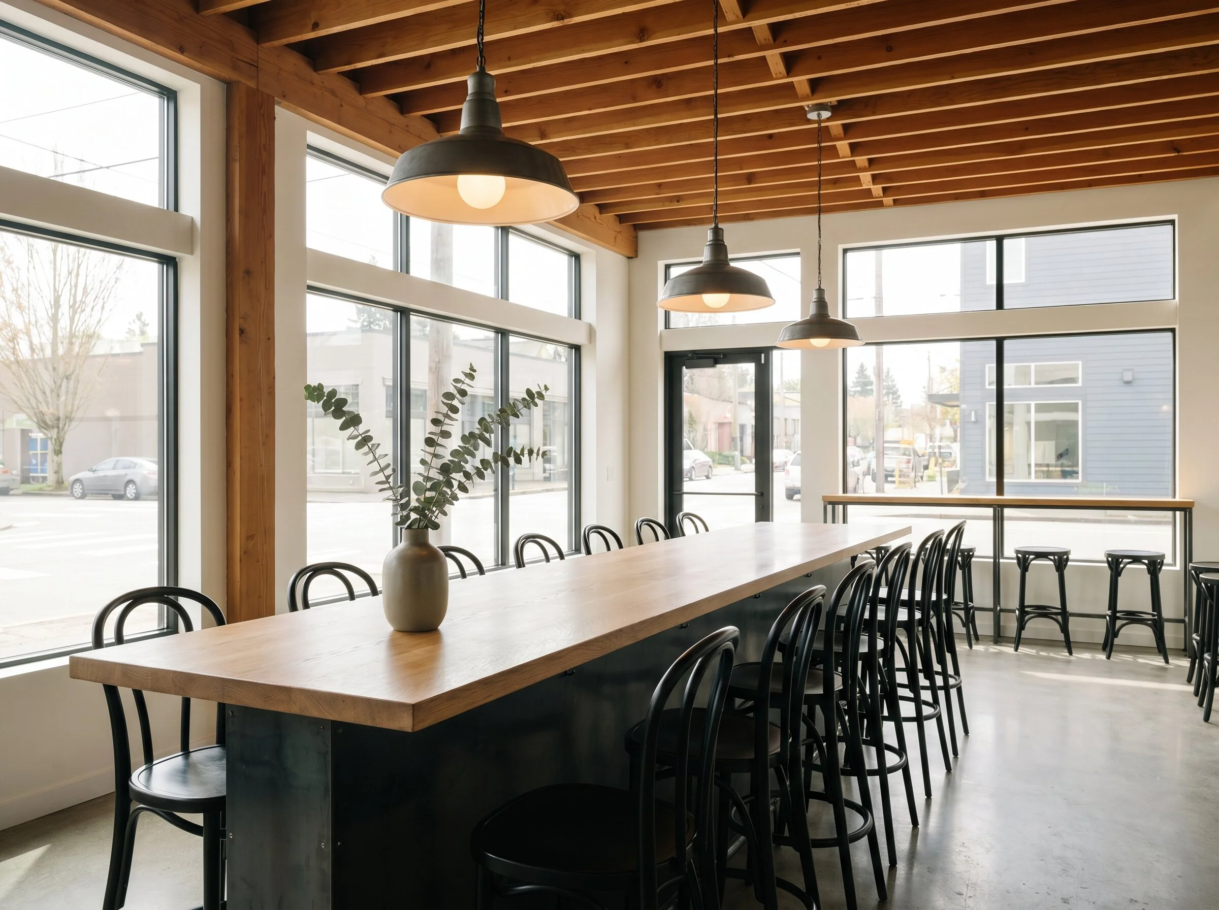Modern restaurant interior tenant improvement