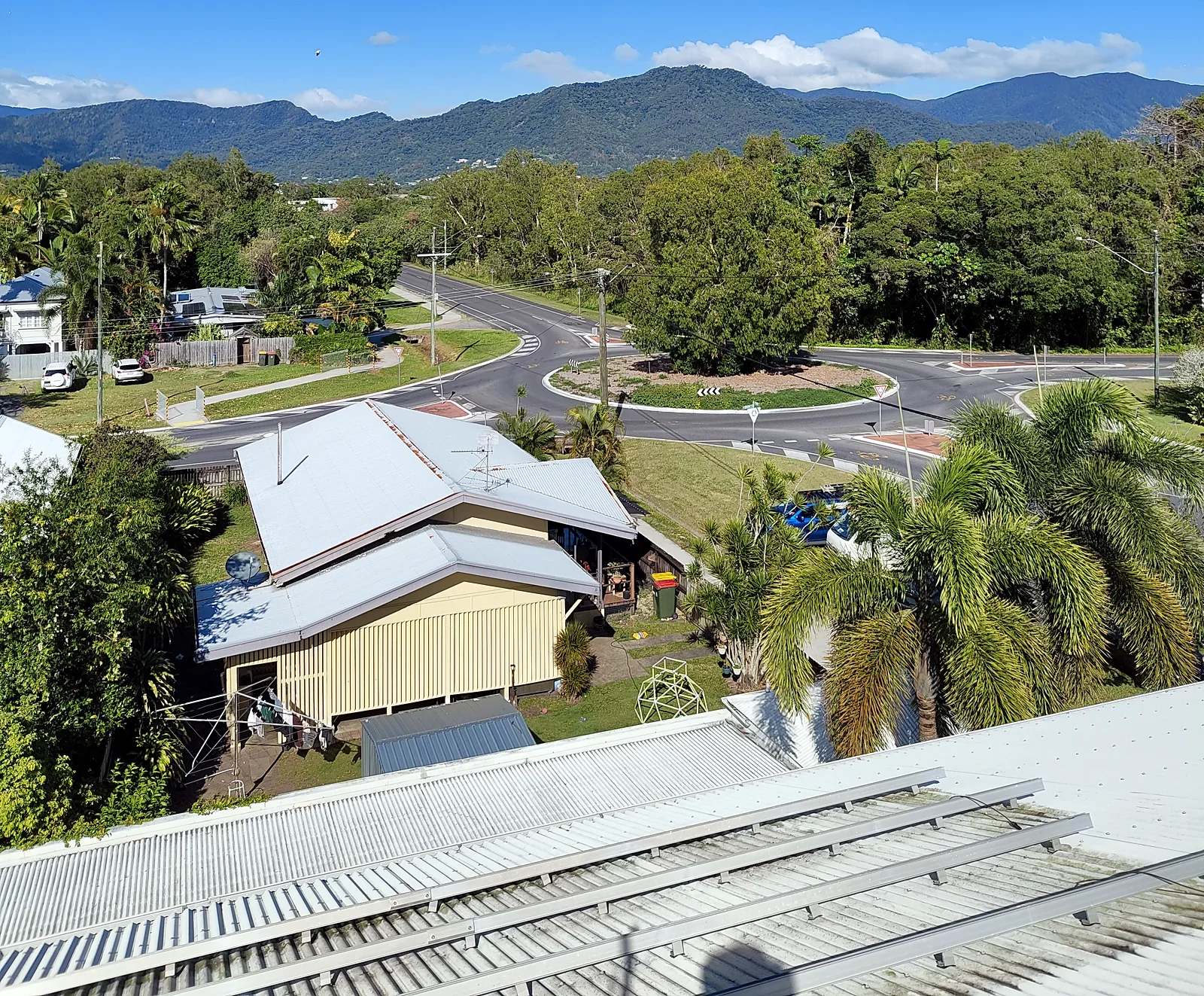Cairns roof with solar mounting rails left in place after the panels were removed for roof work