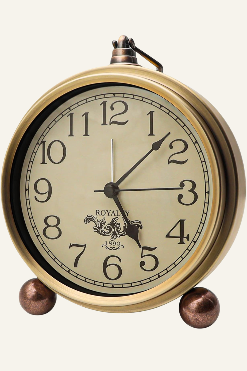 Metal Golden Table Clock