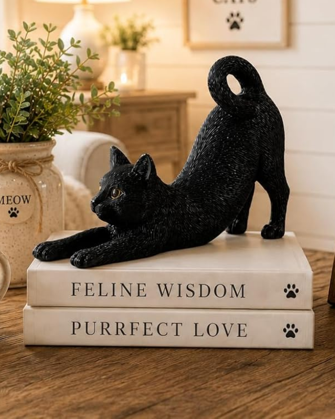 Black Stretching Cat