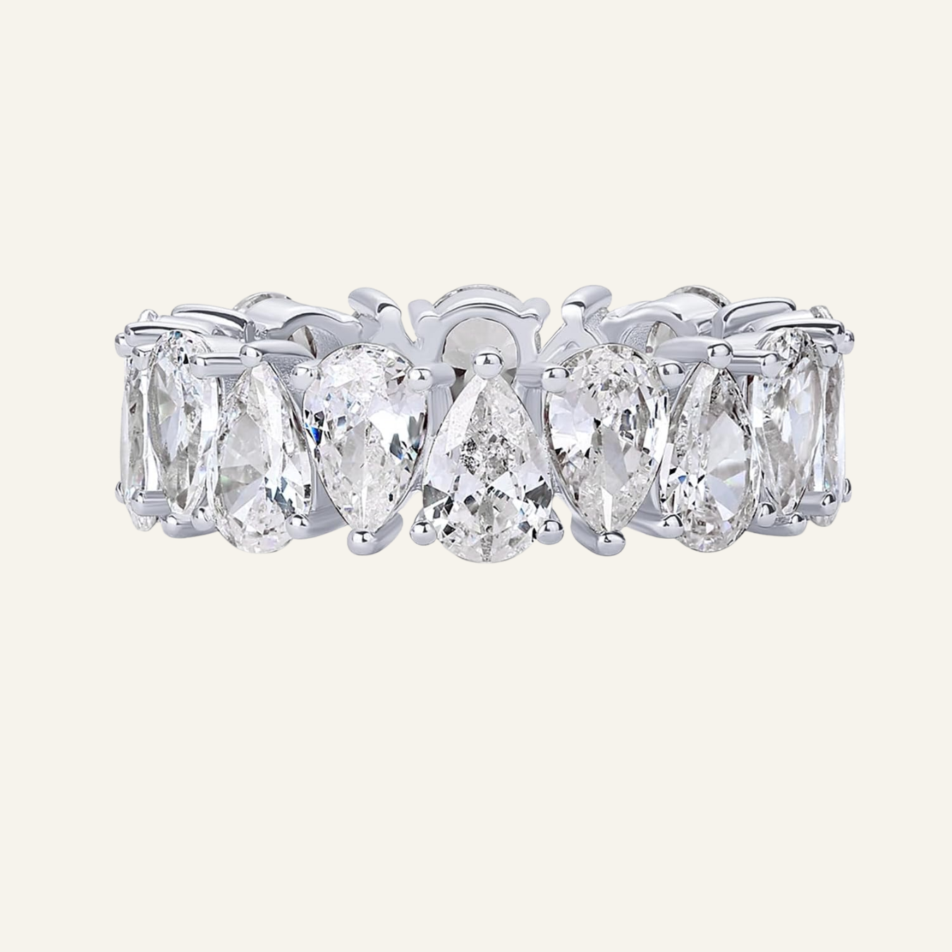 14K Gold Plated Pear Love Eternity Ring