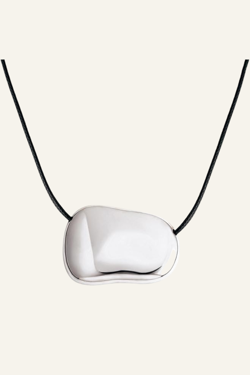 Silver Plated Pebble Pendant Necklace