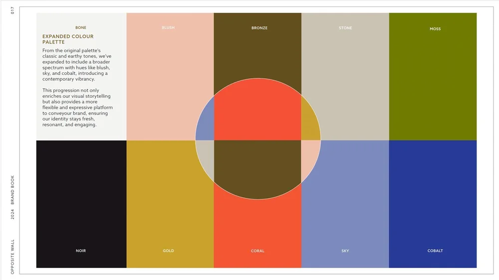 Opposite Wall brand colour palette