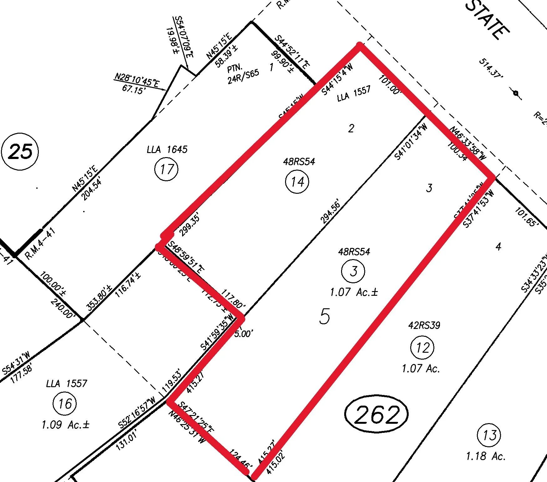 plat map of the two Tucker estates lots, above Larkmead