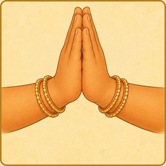 Two hands pressed together, palm to palm