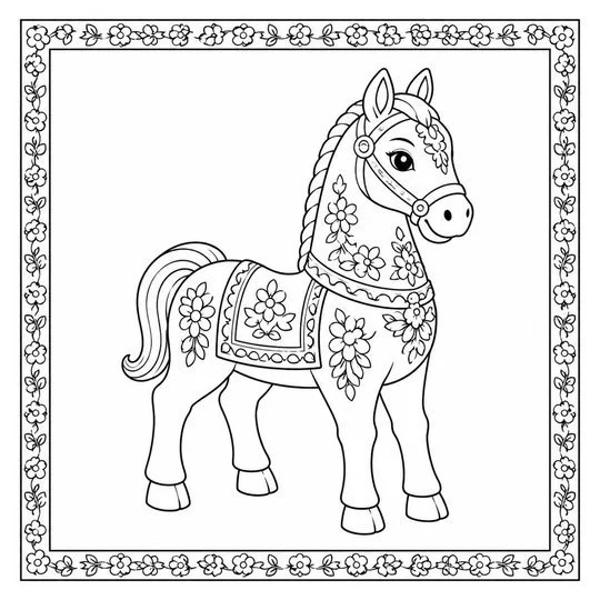 Coloring page of the sandalwood horse
