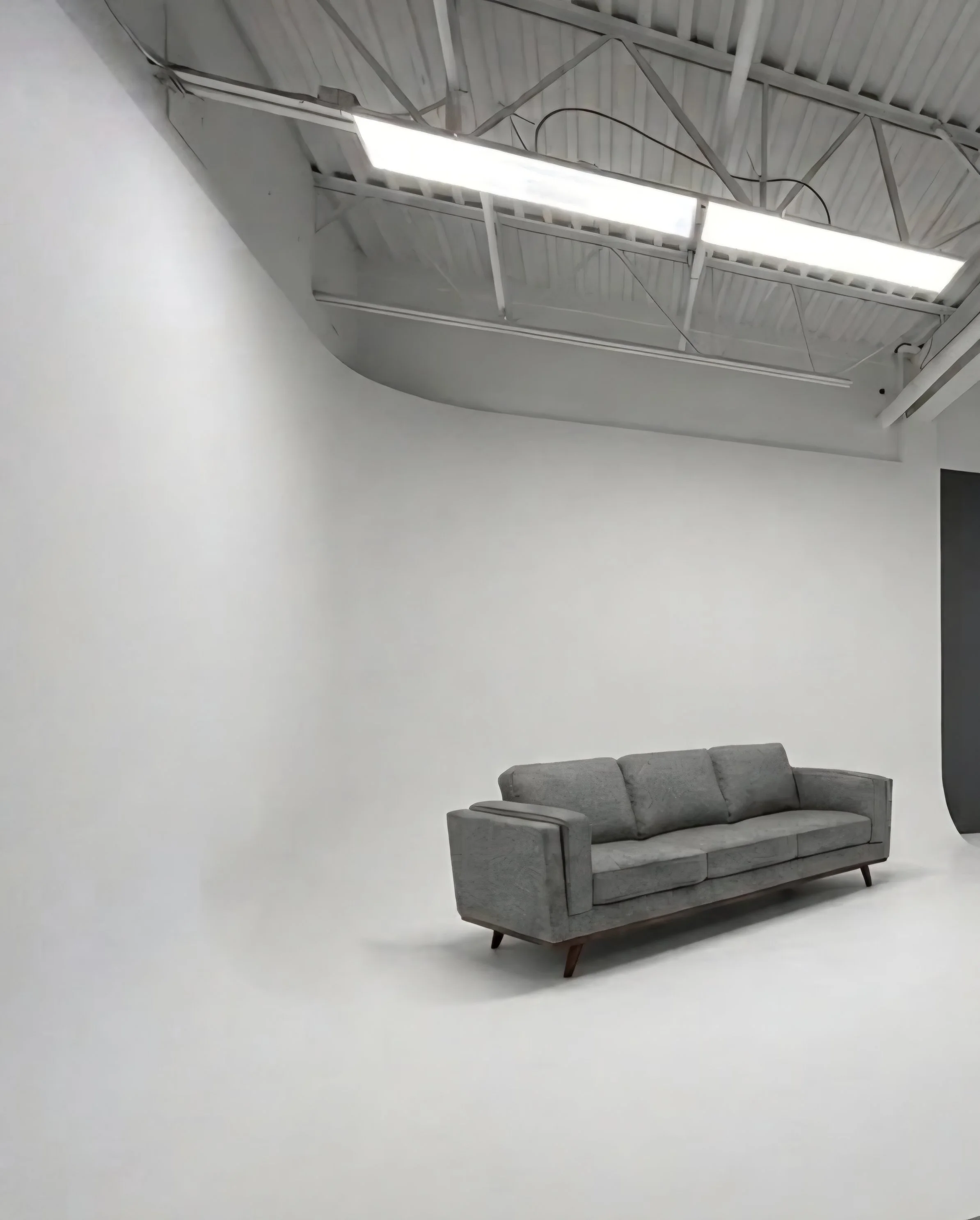 White cyclorama wall at vFlat Studios photography and video rental studio in Richmond, BC