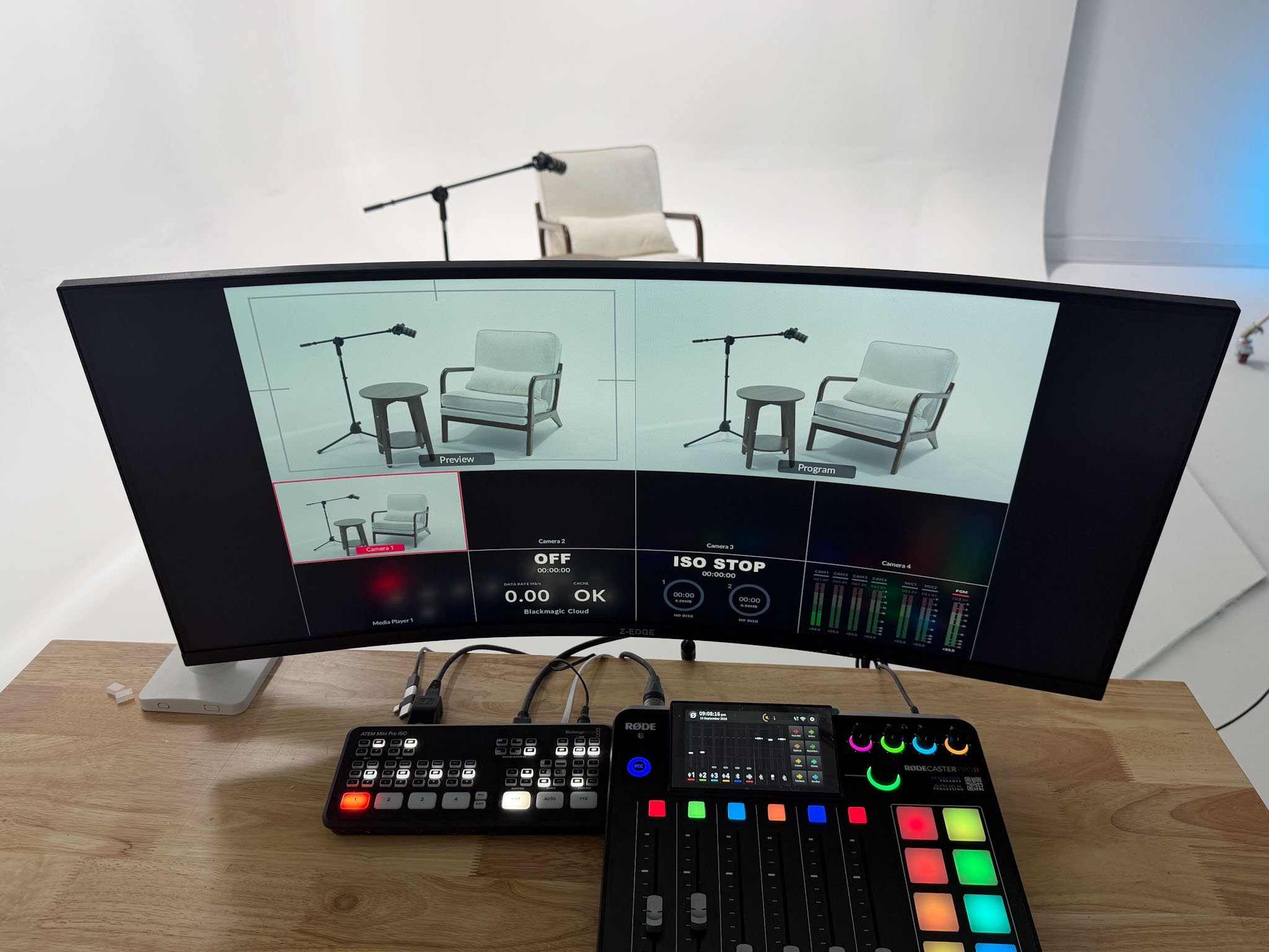 Lighting and production setup at vFlat Studios in Richmond, BC
