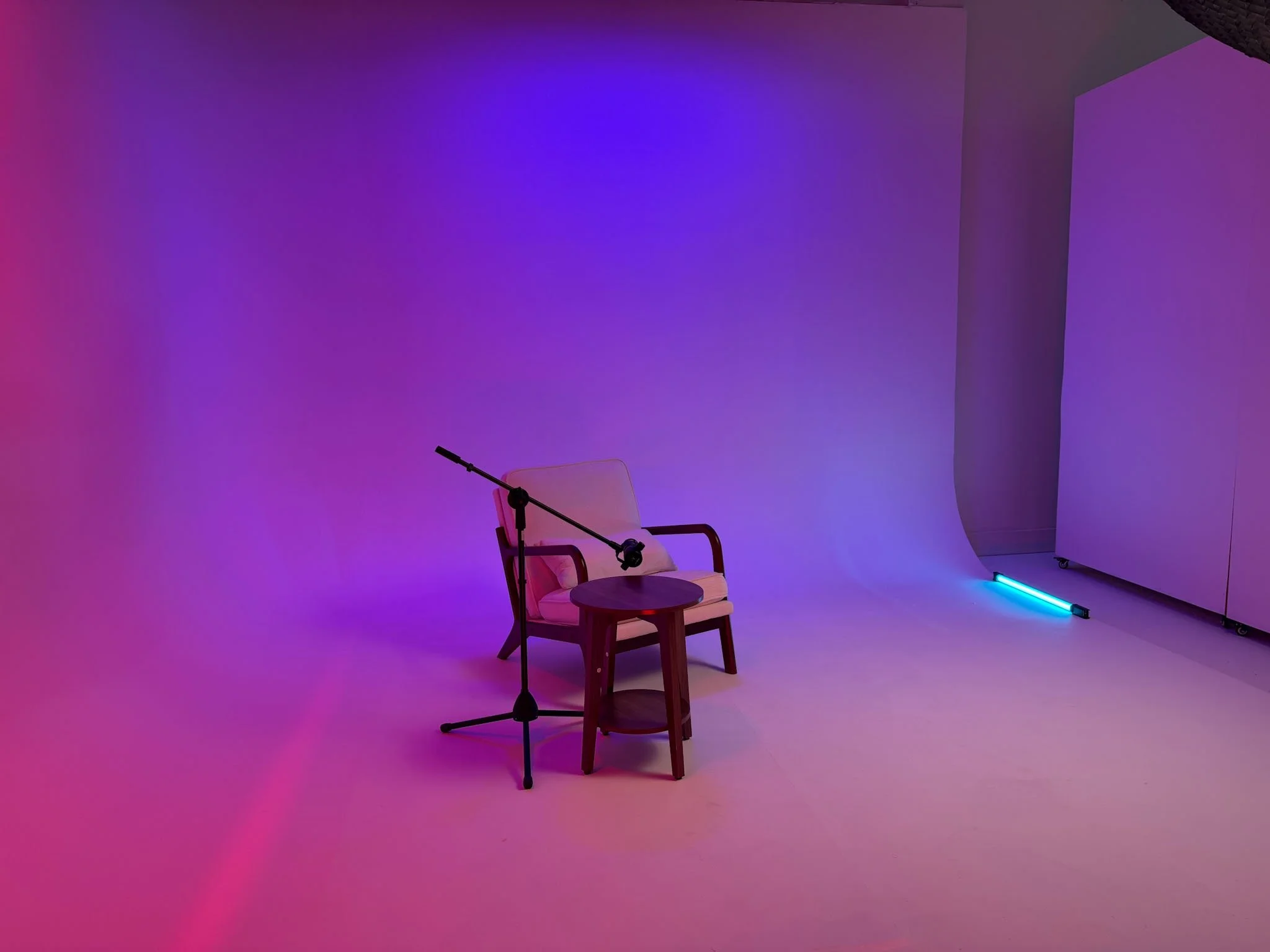 White cyclorama photography and video shooting area at vFlat Studios in Richmond, BC