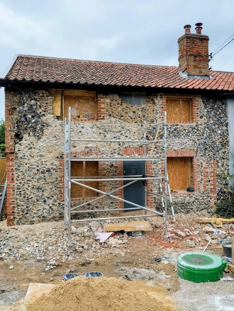 Suffolk cottage during renovation
