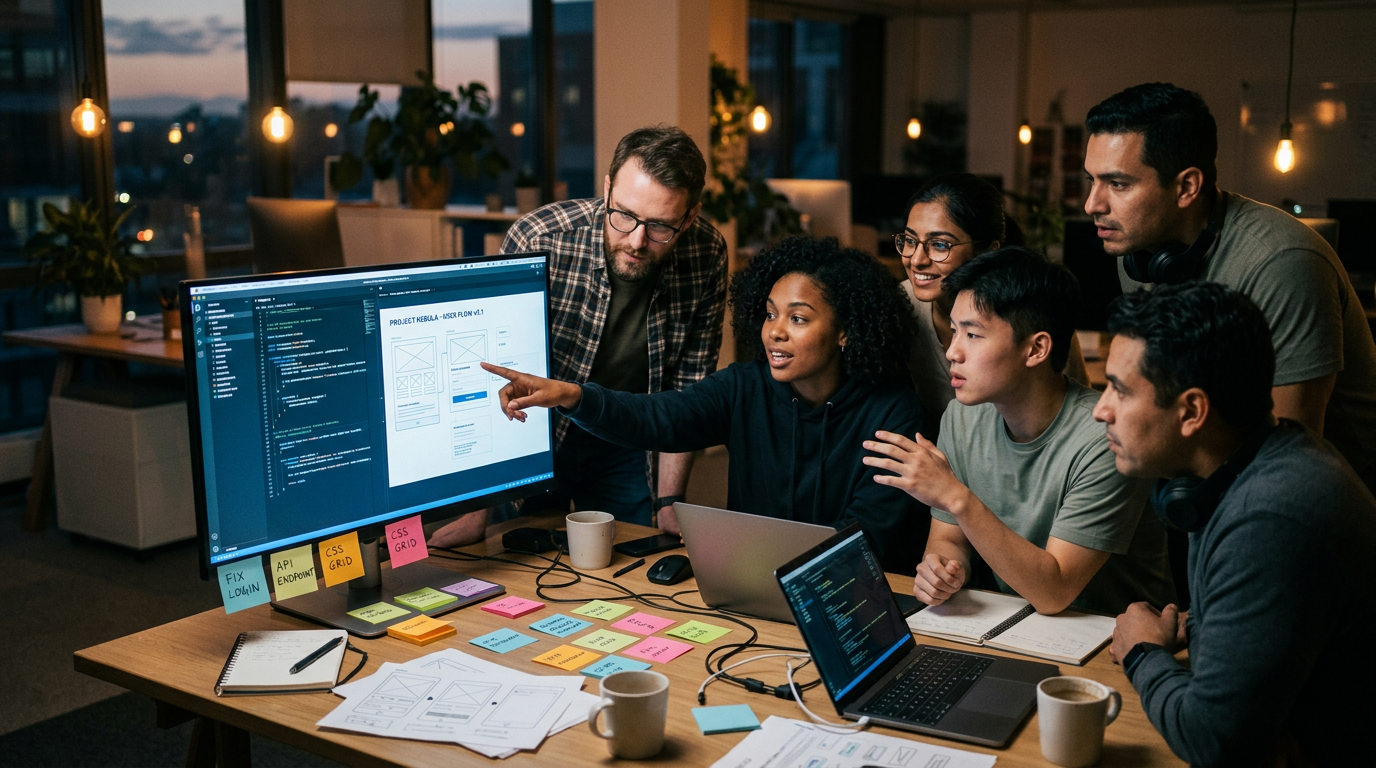 Product team collaborating