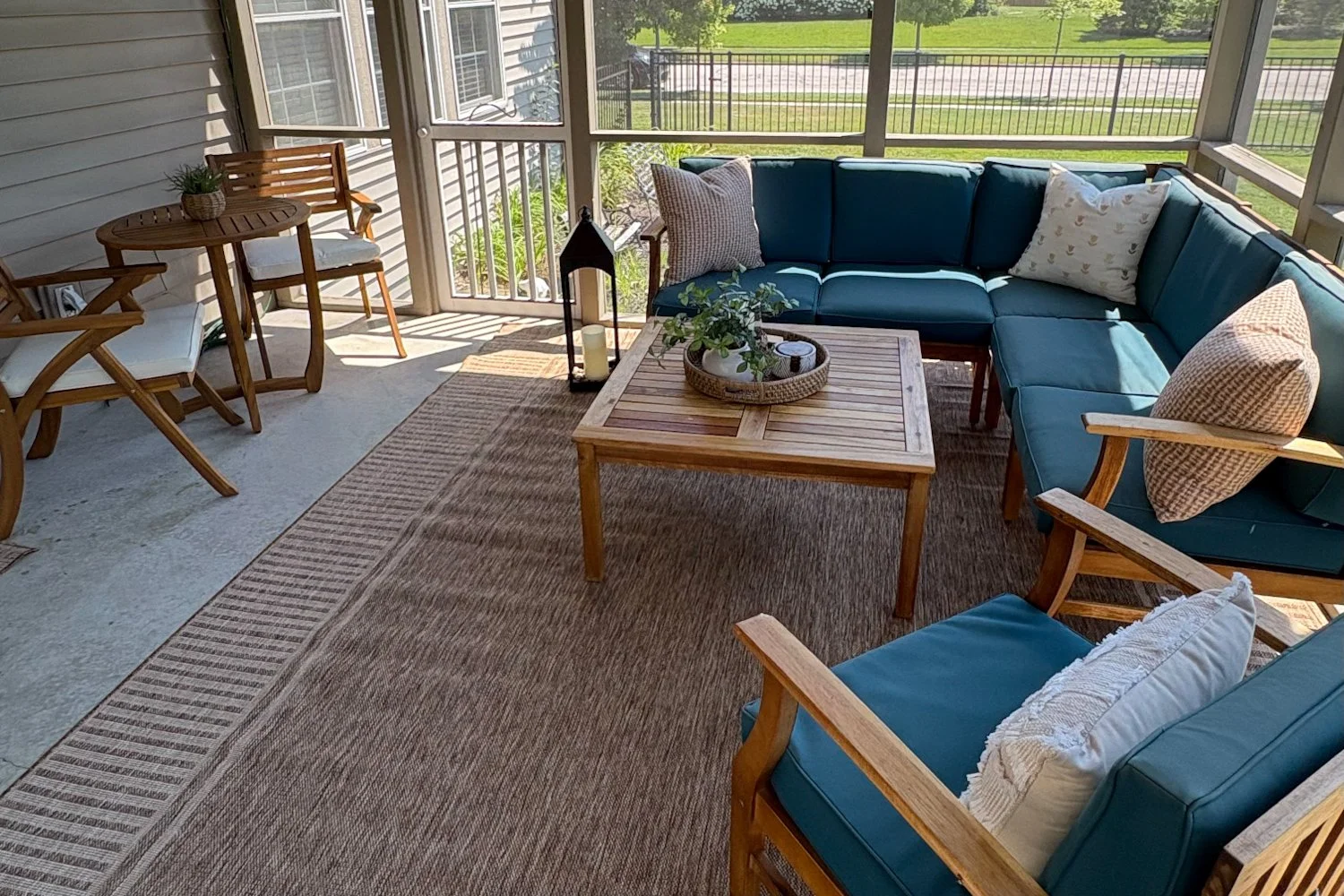 Styled porch and outdoor living space