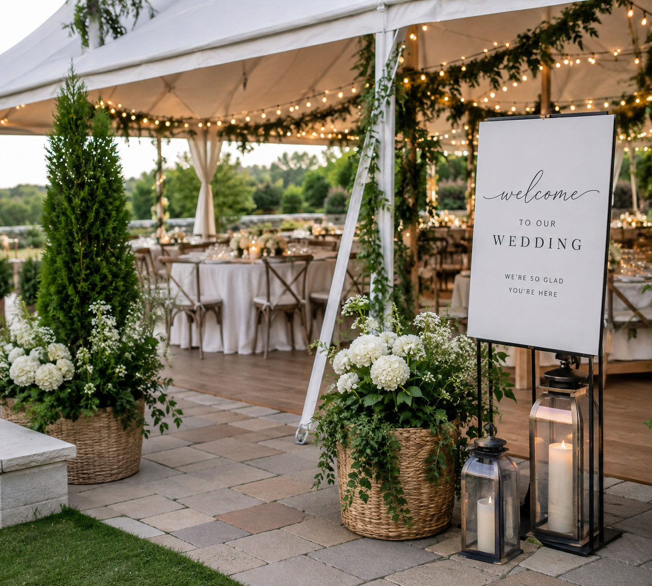Professionally styled outdoor space for a wedding or special event