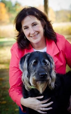 Dr. Angie Kirk with a therapy dog