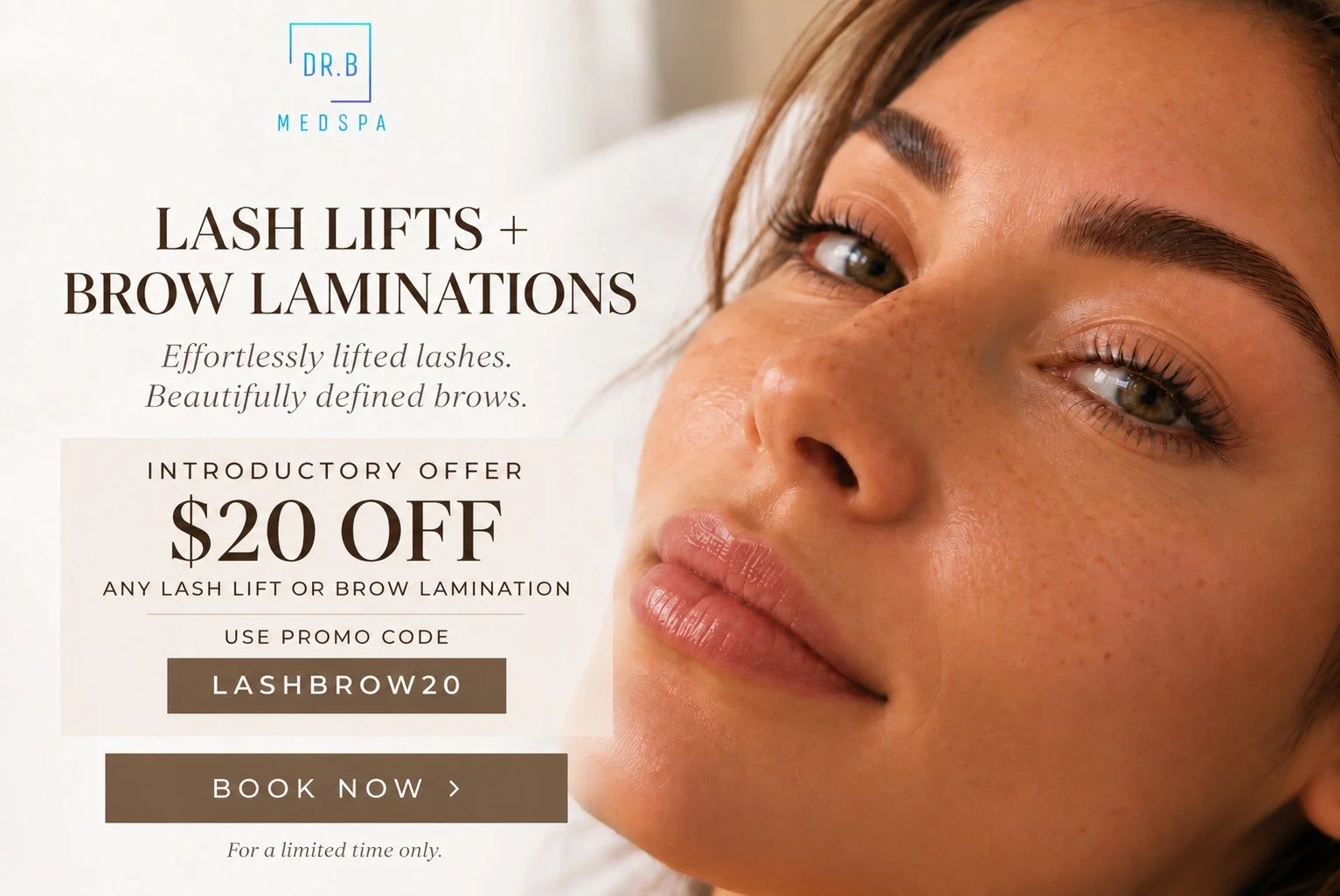 Lash Lifts and Brow Laminations — introductory offer $20 off