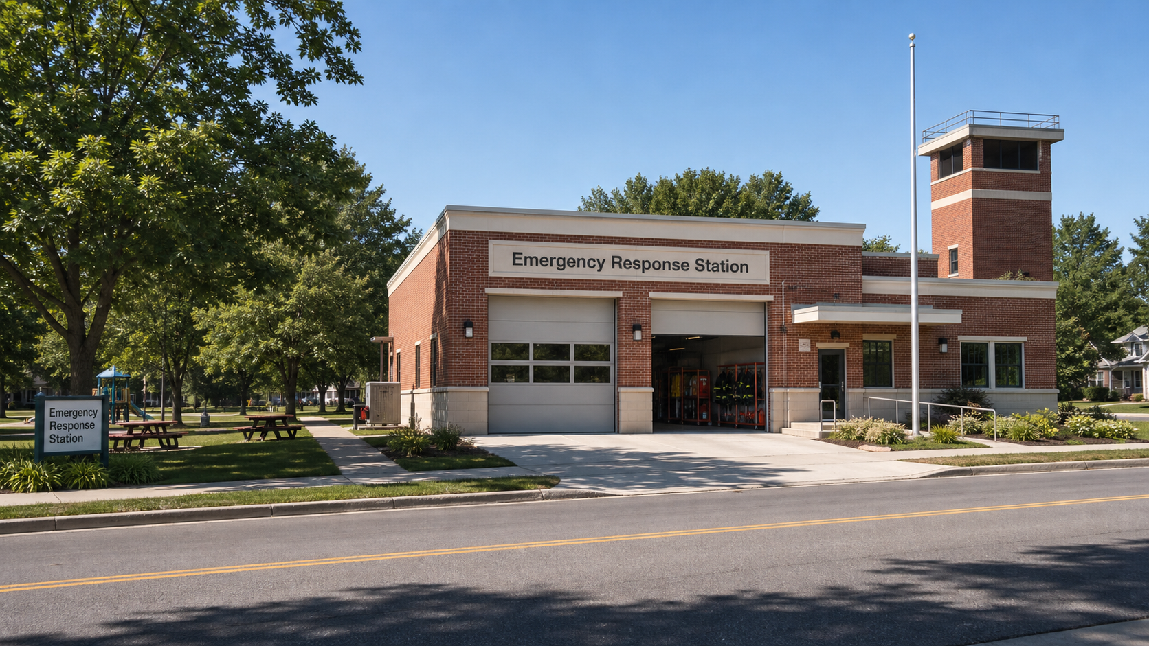 CareTown Emergency Response Station illustration