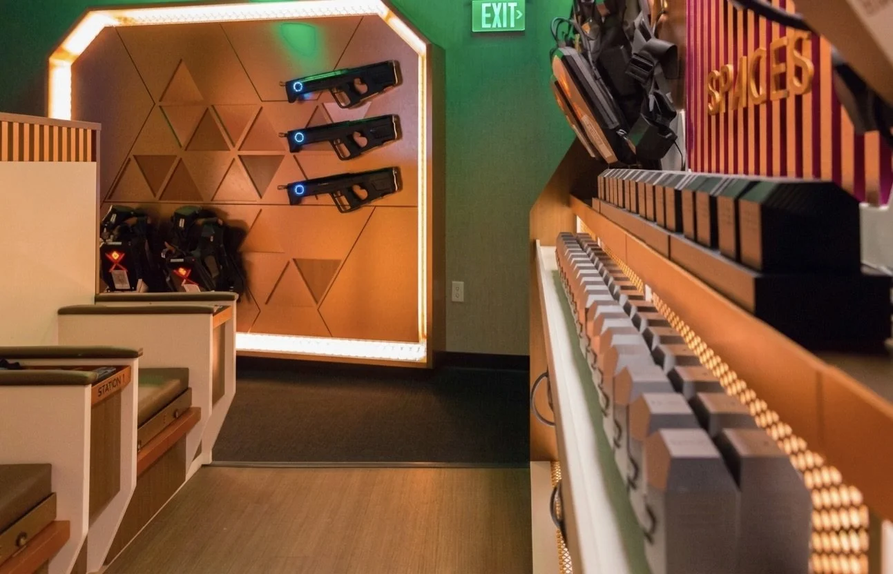 Immersive VR theatre room with surround sound and visual displays