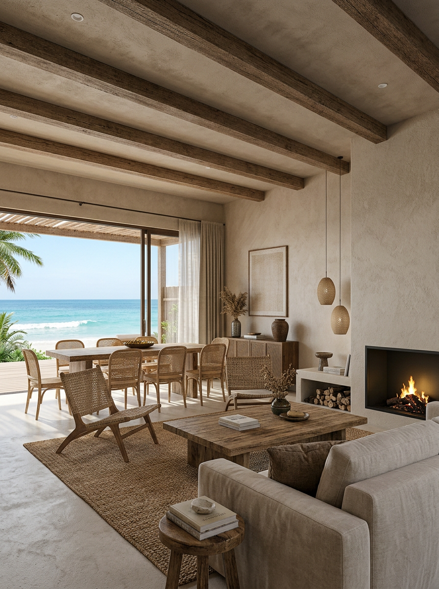 Tulum Beachfront — villa living room