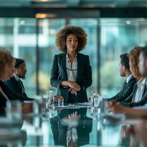 Woman leading boardroom