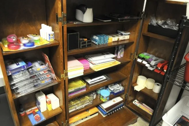 After: organized supply cabinet