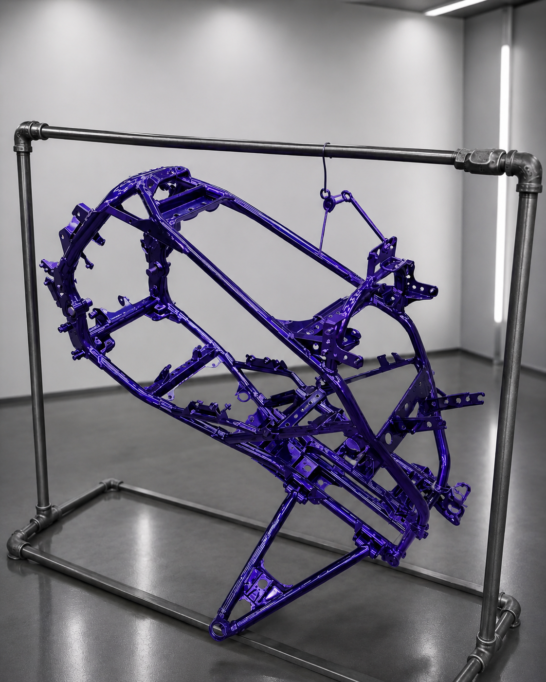 Deep purple powder coated UTV frame by Apex Factory Coatings Queen Creek AZ