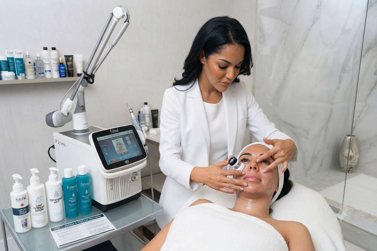 Fotona laser acne treatment session