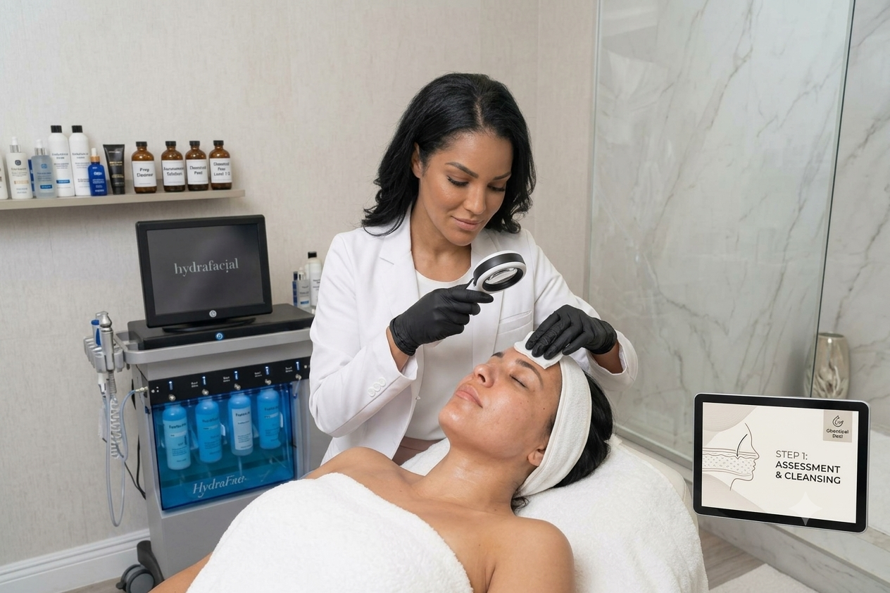 Skin preparation and assessment before a chemical peel
