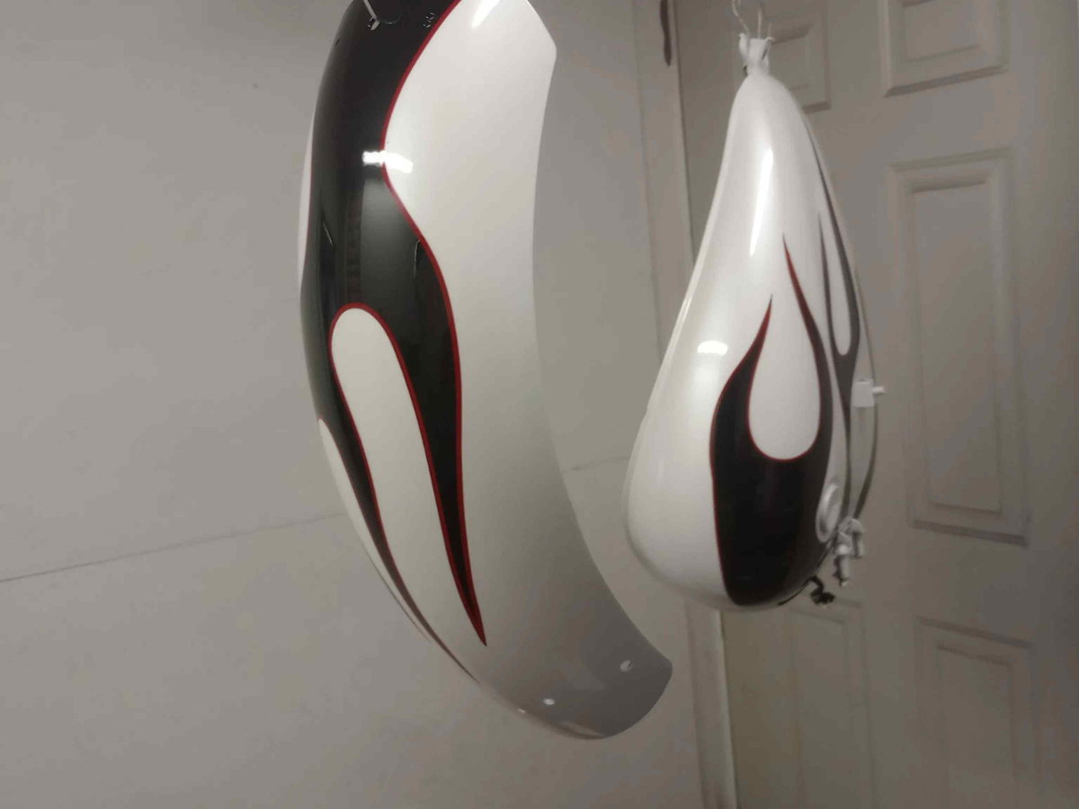 Kawasaki Vulcan after custom flame paint