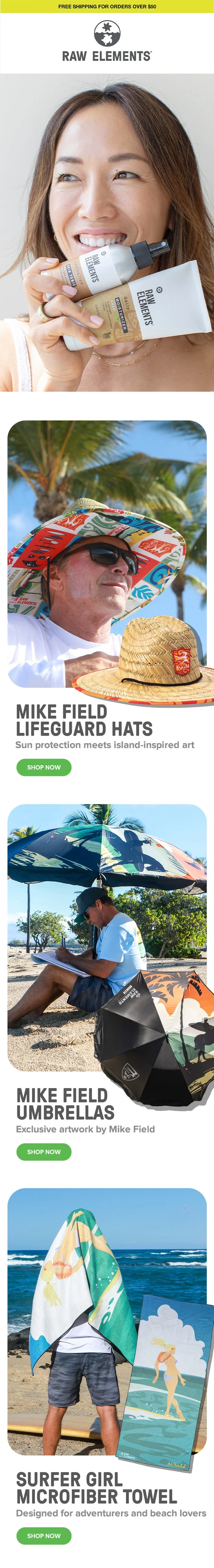 Raw Elements mobile homepage
