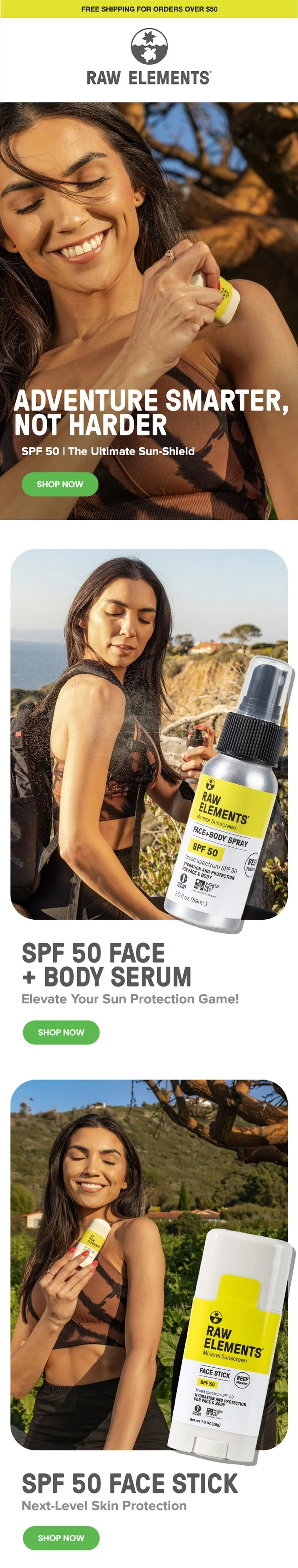 Raw Elements mobile homepage