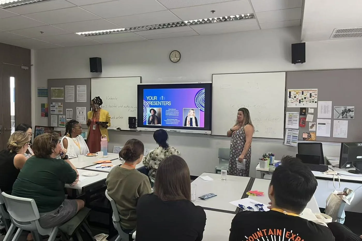 Nicole Bonnah and Janice Stewart-Yates presenting to a full room of educators at the AIELOC Conference 2026