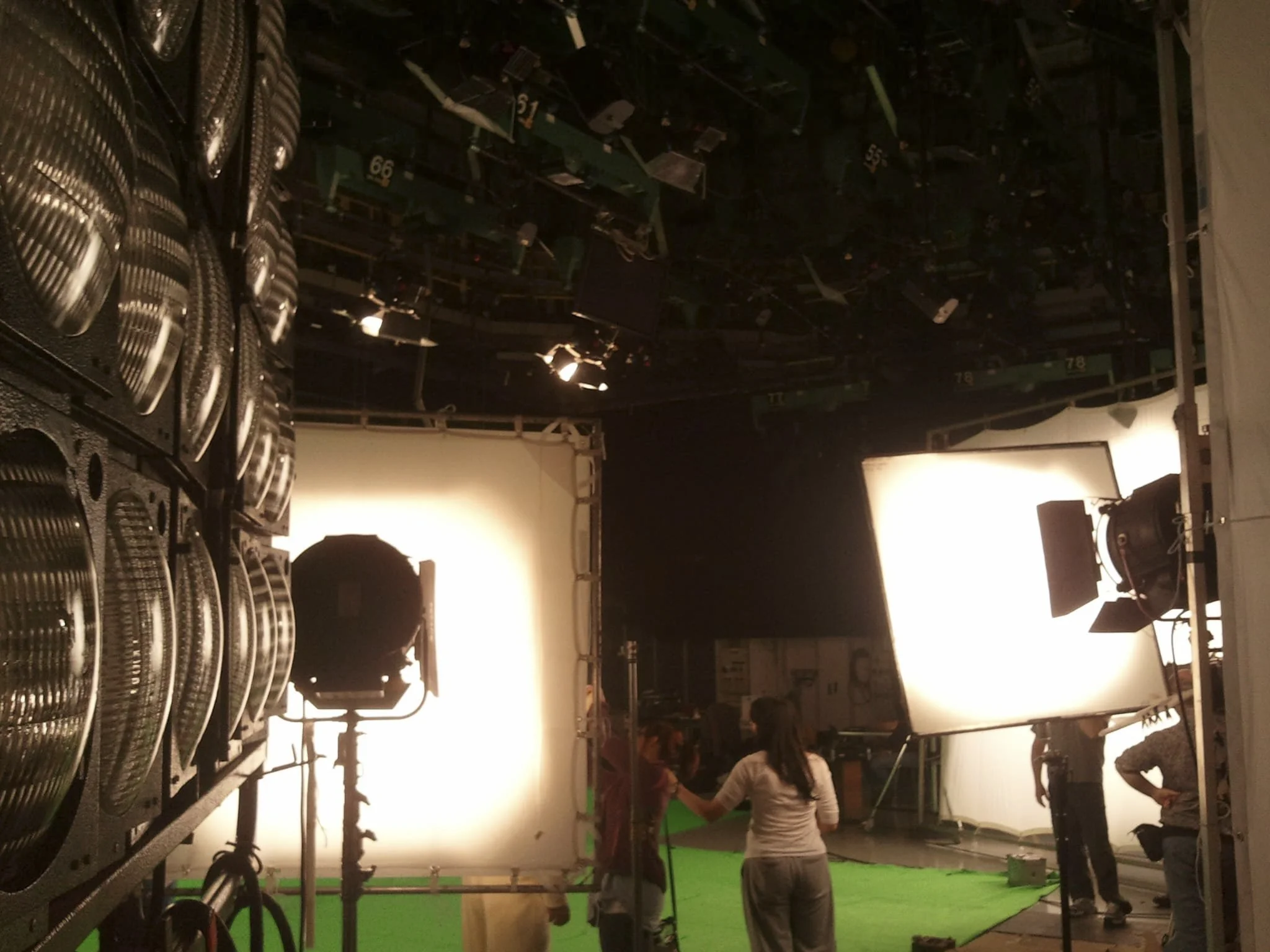 Television studio lighting on a Key Lite production