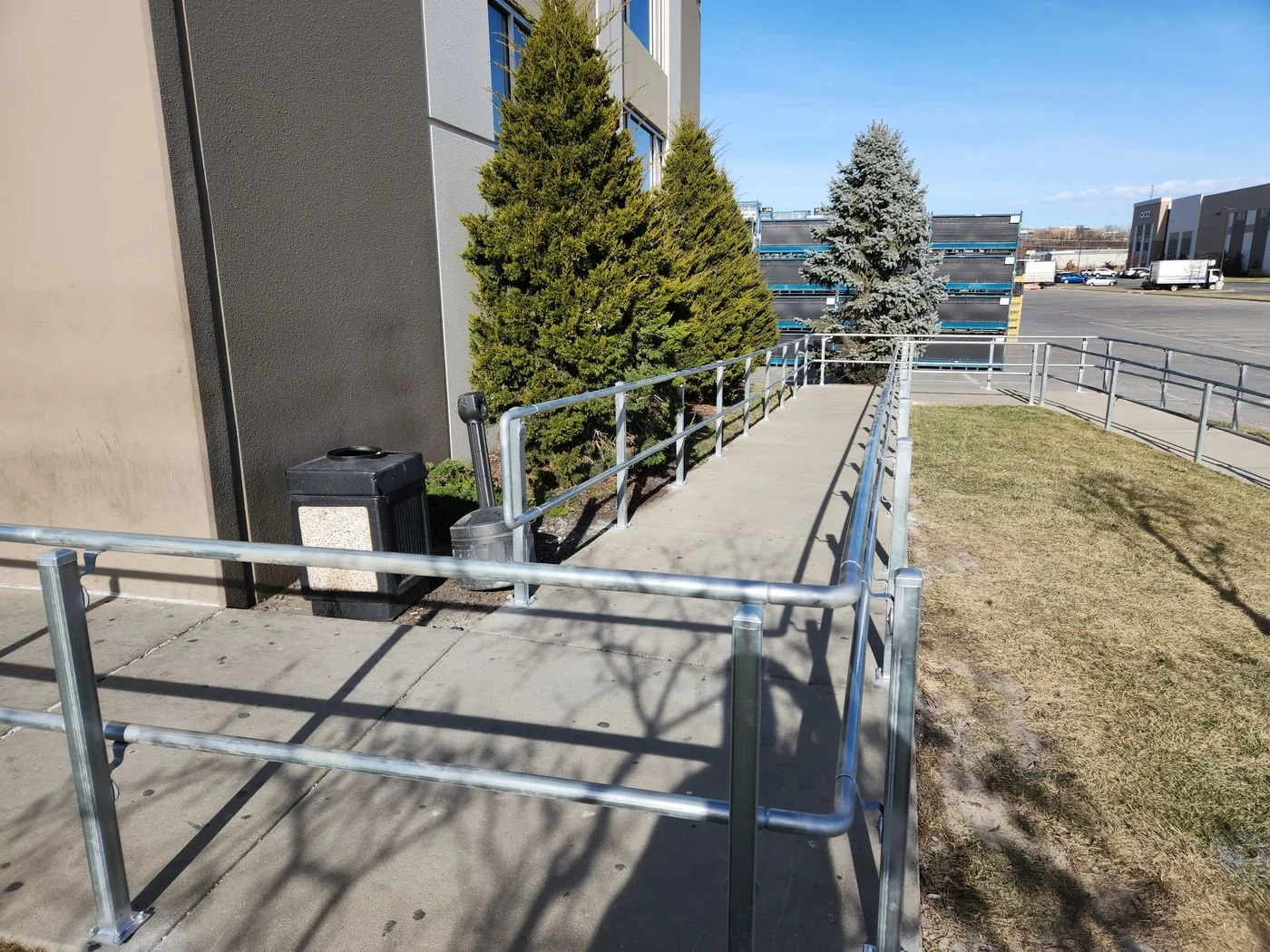 Commercial galvanized handrail