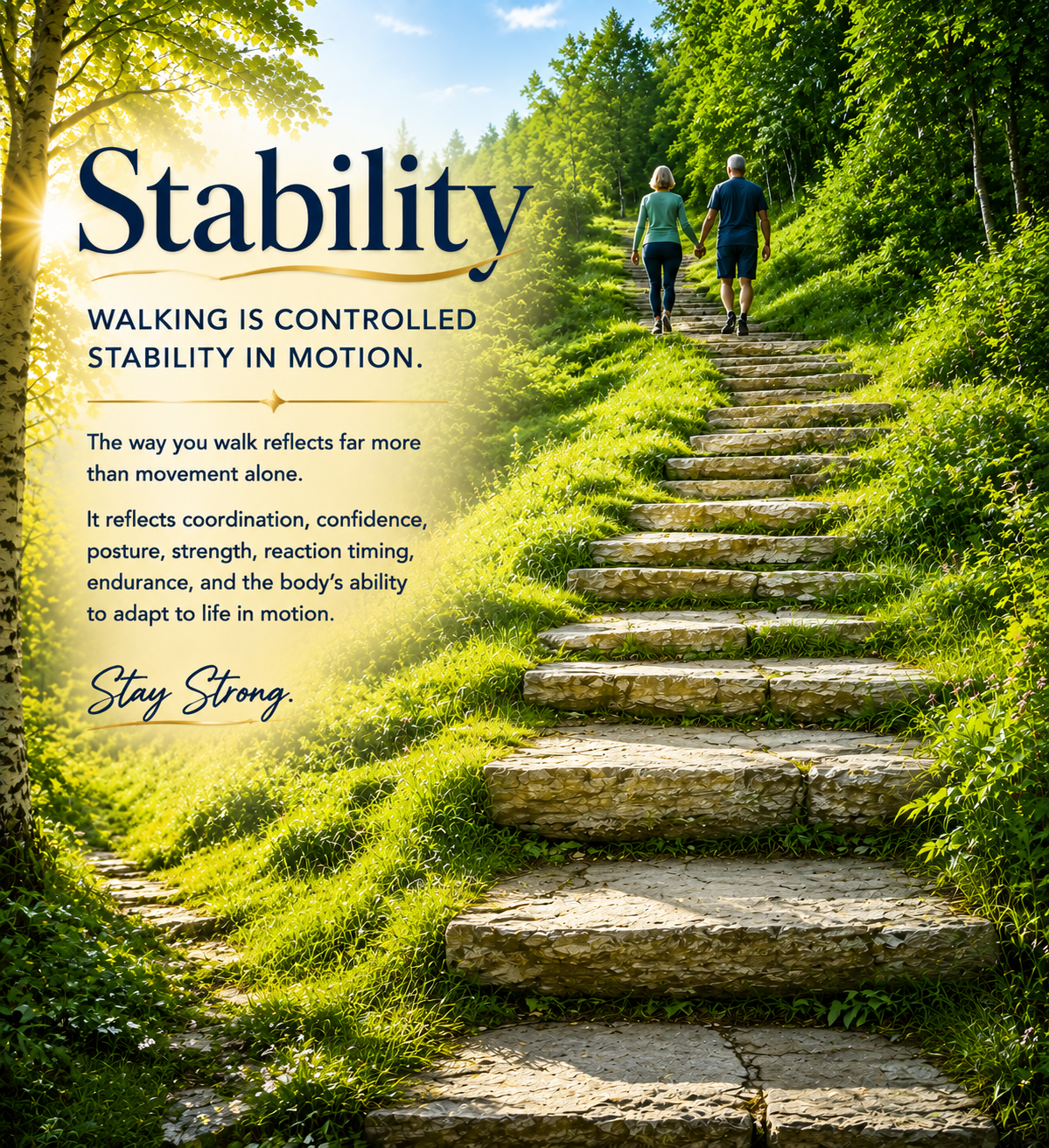 Stability - Walking is controlled stability in motion