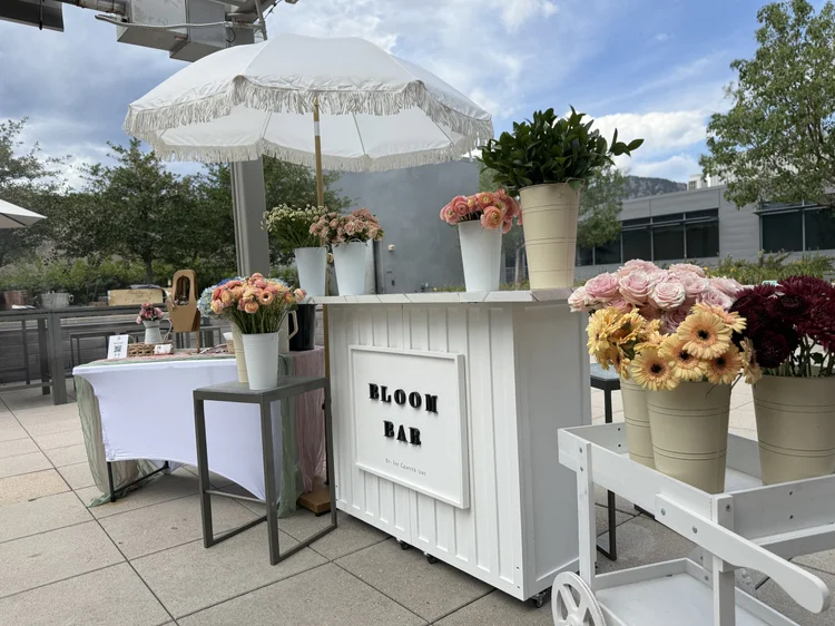 The Crafted Line bloom bar styled for a private event in Colorado